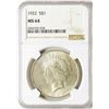 Image 1 : 1922 $1 Peace Silver Dollar Coin NGC MS64