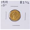 Image 1 : 1914-D $2 1/2 Indian Head Quarter Eagle Gold Coin