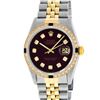 Image 2 : Rolex Men's Two Tone 14K Maroon VS Diamond & Sapphire Datejust Wristwatch