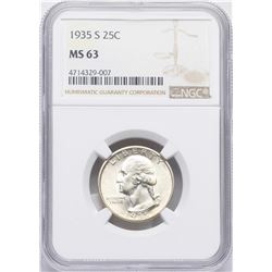 1935-S Washington Quarter Coin NGC MS63