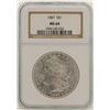 Image 1 : 1887 $1 Morgan Silver Dollar Coin NGC MS64