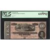 Image 1 : 1864 $10 Confederate States of America Note T-68 PCGS New 61PPQ