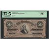 Image 1 : 1864 $50 Confederate States of America Note T-66 PCGS Choice About New 55