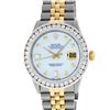 Image 2 : Rolex Mens Two Tone MOP 3 ctw Channel Set Diamond Datejust Watch