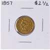 Image 1 : 1857 $2 1/2 Liberty Head Quarter Eagle Gold Coin