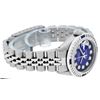 Image 3 : Rolex Ladies Stainless Steel Blue Vignette Diamond & Sapphire Datejust Wristwatc