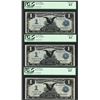 Image 1 : Lot of (3) Consecutive 1899 $1 Black Eagle Silver Certificate Notes PCGS Choice