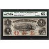 Image 1 : 1857 $1 Western Exchange Fire & Marine Insurance Co. Note PMG Gem Uncirculated 6
