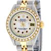 Image 1 : Rolex Ladies Two Tone 14K MOP Ruby String Diamond Datejust Watch