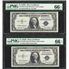 Image 1 : Lot of (2) Consecutive 1935D $1 Silver Certificate Notes PMG Gem Uncirculated 66