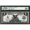 Image 1 : 1899 $1 Black Eagle Silver Certificate Note Fr.233 PMG Choice About Unc. 58EPQ