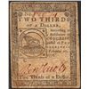 Image 1 : February 17, 1776 $2/3 Philadelphia Colonial Currency Note