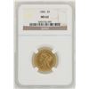 Image 1 : 1886 $5 Liberty Head Half Eagle Gold Coin NGC MS62