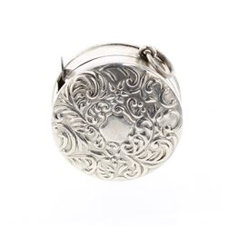 Vintage Silver Tape Measure Box