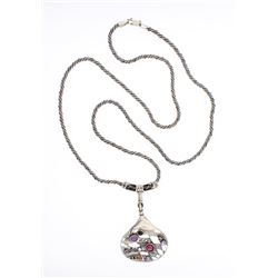 Poran Vintage Amethyst & Garnett Pottery Necklace