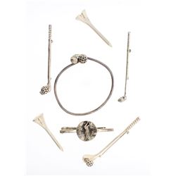 Vintage Silver Golf Set of Seven Pieces