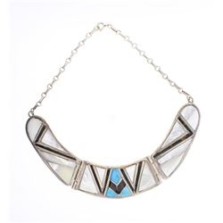 Vintage Taxco Mexican Turquoise Inlay & Mother of Pearl