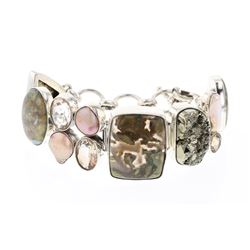 Vintage Multi Stone Link Bracelet