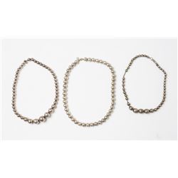 Vintage Beads Necklace Lot of Three, Taxco & Tiffany