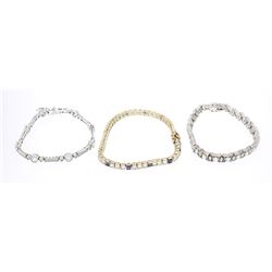 Vintage Sterling Silver Link Bracelet Lot of Three