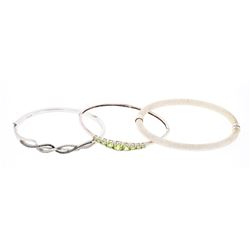 Vintage Gem Stone Bangle Bracelets Lot of Three