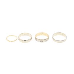 14K Gold Wedding Bands Lot of Four Rings