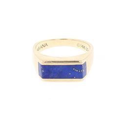 14K Gold Vintage Lapis Ring Kabana
