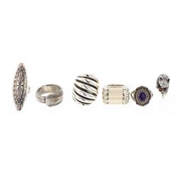 Vintage Silver Rings Lot of Six
