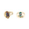 Image 1 : Vintage 14K Gold Southwest Multi Stone Rings