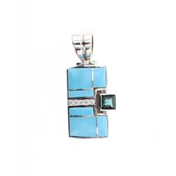 Vintage Polished Turquoise, Diamonds & Tanzanite