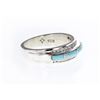 Image 2 : Vintage Polished Turquoise & Diamonds  Inlay Ring Band