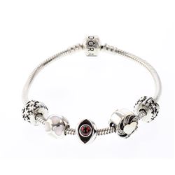 Pandora Ruby &  Charm Bracelet