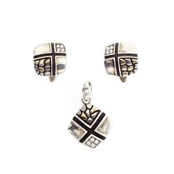 John Bagley 18K Gold & Sterling Silver Pendant &