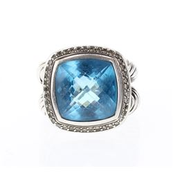 Vintage Blue Topaz Large Stone Ring