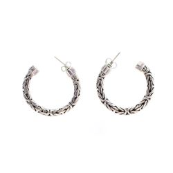 Vintage Chain Link Hoop Earrings