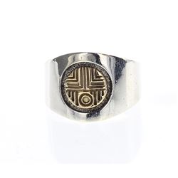 M.M Rogers Vintage 18K Gold & Sterling Silver Maze Ring