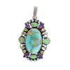 Image 1 : Vintage Turquoise & Multi Gem Stone Pendant