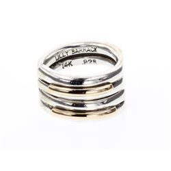Vintage Lilly Barrack Sterling Silver 14K Gold Ring