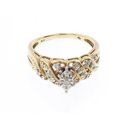 Vintage 10K Gold & Diamond Ring