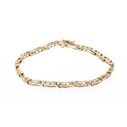 Vintage 14K Gold & Diamonds Link Bracelet