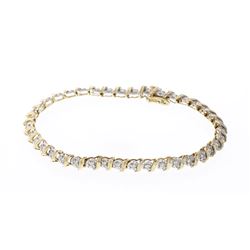Vintage 14K Gold & Diamonds Link Bracelet