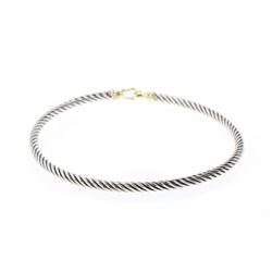 David Yurman Sterling Silver & 18k Gold Buckle Bracelet