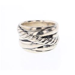 David Yurman Sterling Silver Ladies Wide Band Crossing