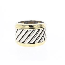 David Yurman Sterling Silver & 14k Gold Ring