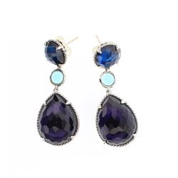David Yurman Sterling Silver Blue Topaz & Black Orchid