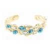 Image 1 : Vintage 14K Gold over 2ct Diamonds & Turquoise