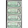 Image 1 : Lot of 4 1954 Bank of Canada $1 notes