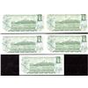 Image 2 : Lot of 5 Bank of Canada $1 notes ***