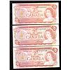 Image 1 : Lot of 3 1974 Bank of Canada $2 notes