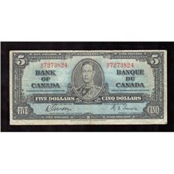 1937 Bank of Canada $5 note